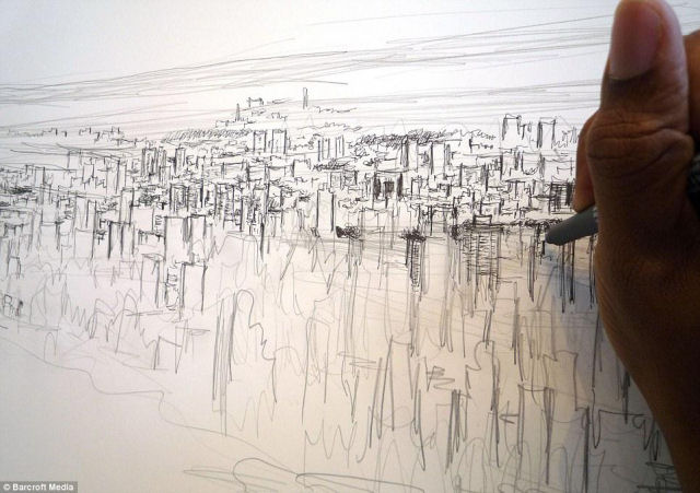 Autista desenha Nova York de cor depois de um passeio de 20 minutos