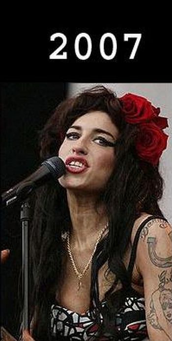 Amy Winehouse com o passar dos anos