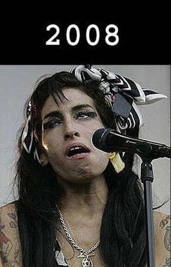 Amy Winehouse com o passar dos anos