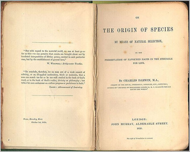 150º aniversário da publicação de Origem das Espécies