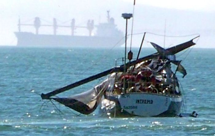 Barco avariado por ataque de baleia