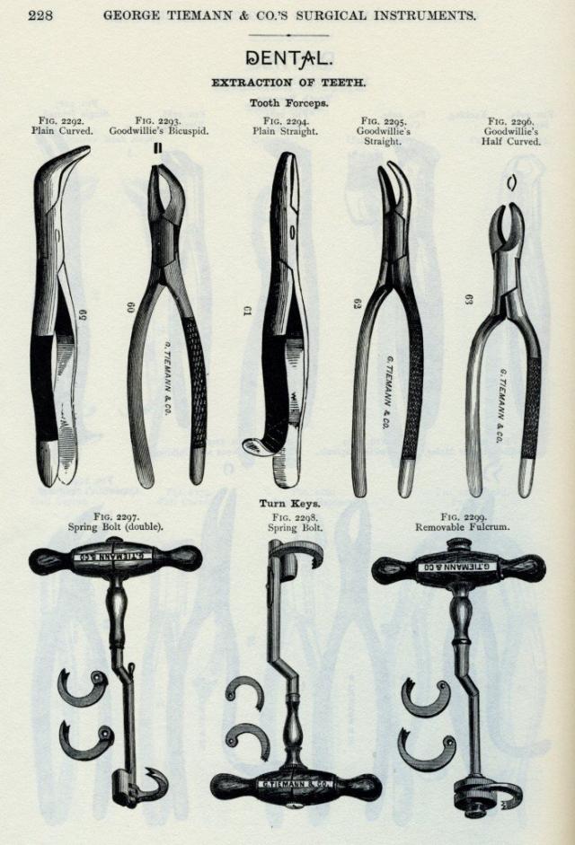 Antigas ferramentas de dentistas