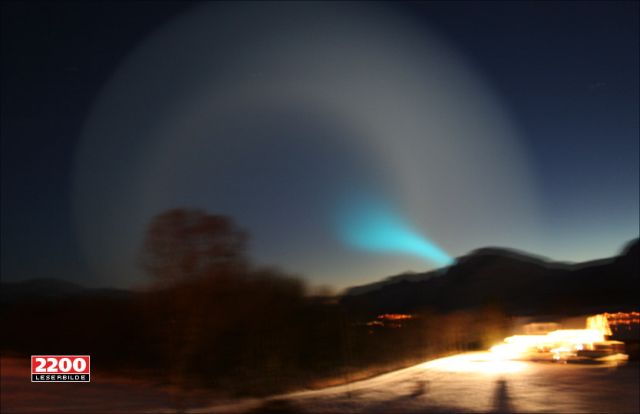 Misteriosa luz espiral sobre a Noruega