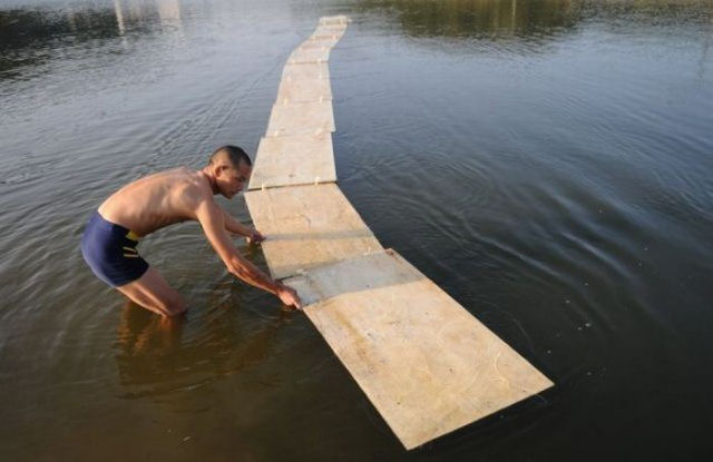 Truque para andar sobre as guas