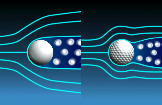 Por que as bolas de golfe tem cavidades?