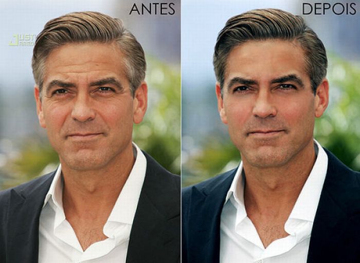 Antes e depois de retoques com fotochop de celebridades