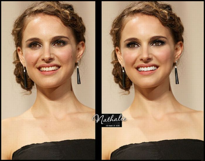 Antes e depois de retoques com fotochop de celebridades