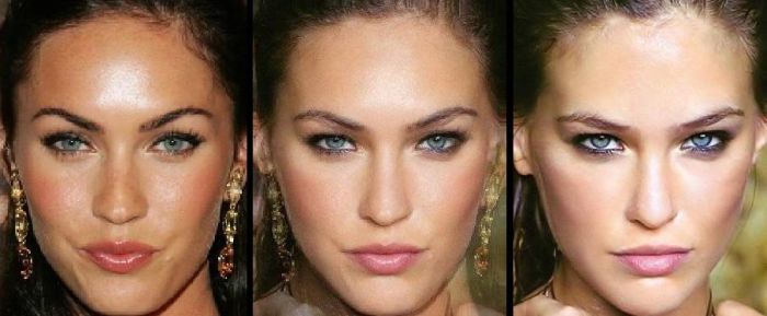 Cruzamento de faces de celebridades