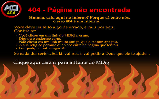 Escolha da Pgina 404 do MDig