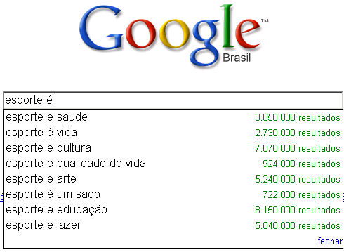 As sugestes na busca do Google 