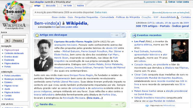 Wikipedia em Portugus alcana os 500 mil artigos