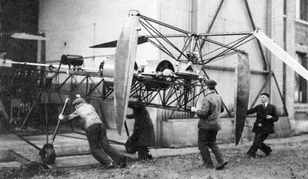 O voo pioneiro em helicptero de Nicols Florine em 1933