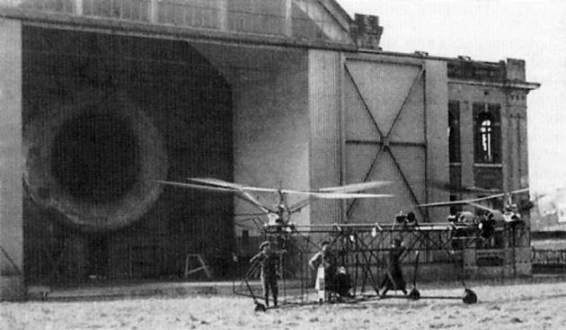 O voo pioneiro em helicptero de Nicols Florine em 1933