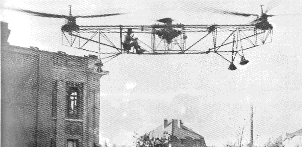 O voo pioneiro em helicptero de Nicols Florine em 1933