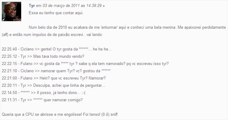 Comentário causador do caso. Comentário causador do caso.